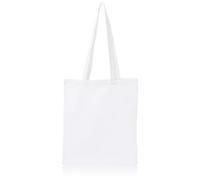 URBAN 5884 Sac en coton 38X42 cm, ensemble de sacs non imprimés, poignée longue, sacs en tissu résistant, sac de courses réutilisables à imprimer ou à peindre, Blanc, 50