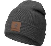 urban ace | Street Classics | Bonnet avec écusson en cuir | Femme | Homme | pour toute l’année, tissu doux - Gris - Taille Unique