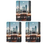 Urban Architecture Lot de 3 désodorisants carrés à suspendre pour voiture, maison, bureau, style gris