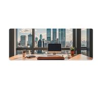 Urban Architecture Tapis de souris durable de qualité supérieure avec bords cousus, base en caoutchouc antidérapant, facile à nettoyer, grand tapis de souris de jeu pour bureau, espace de travail à
