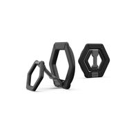 URBAN ARMOR GEAR Anneau magnétique / support / socle pour étuis magnétiques (pivotant à 360 degrés, installation en mode portrait ou paysage, aimants puissants) noir/argenté