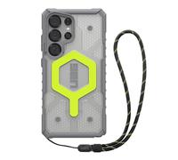 Urban Armor Gear Bundle Pathfinder MS Case/Lanyard Compatible Samsung Galaxy S25 Ultra (Chargement sans Fil/Compatible avec la Recharge magnétique, Housse avec Cordon) néon (Noir/Graphite)