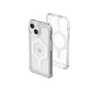 Urban Armor Gear Case Plyo Compatible avec Apple iPhone 15 Coque [Chargement sans Fil/magnétique Compatible, Air-Soft Coins, Bords surélevés] Ice (Transparent) / Blanc