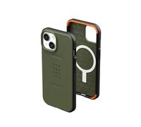 URBAN ARMOR GEAR Civilian Case compatible avec Apple iPhone 15 Plus Housse [Compatible Wireless Charging / Chargement magnétique, Résistante aux chutes, Bords surélevés] olive drab
