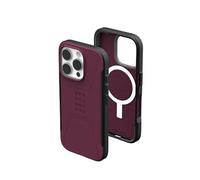 Urban Armor Gear Coque Civilian Mince, Robuste, élégante, Anti-Chocs et antidérapante de qualité Militaire pour iPhone 16 Pro 6,3", Compatible avec Le Chargement MagSafe, Bordeaux