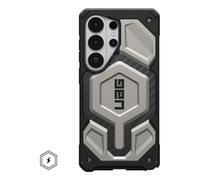 UAG Coque MagSafe Monarch Pro Galaxy S26 Ultra — Motif hexagonal, fibres carbone — Noir/Argent