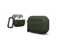 Urban Armor Gear Metropolis Étui pour Apple AirPods Pro 2022 [Chargement sans Fil/Charge magnétique Compatible/Status LED Visible, Mousqueton Amovible] Olive