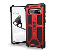 Urban Armor Gear Monarch pour Samsung Galaxy S10+ /S10 Plus Etui avec Norme Militaire américaine Coque housse - rouge [Compatible avec l'induction, Cuir]