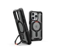 URBAN ARMOR GEAR Plasma XTE Case pour Apple iPhone 15 Pro Kickstand Housse [Chargement sans fil / magnétique compatible, Relevable, Protection contre les chutes de 6 mètres] noir / orange