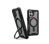 Urban Armor Gear Plasma XTE Case pour Apple iPhone 16 Kickstand Cover (Compatible Wireless Charging/Recharge magnétique, Coque de téléphone Portable relevable, 6 mètres de Protection) Noir/Orange