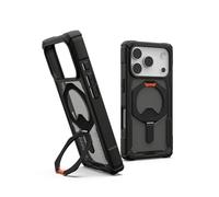 Urban Armor Gear Plasma XTE Case pour Apple iPhone 17 Pro Kickstand Coque (Chargement sans Fil/magnétique, Protection Contre Les Chutes de 6 mètres) Noir/Pop Orange