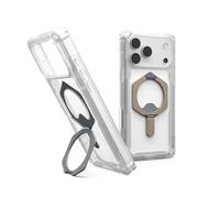 Urban Armor Gear Plasma XTE Case pour Apple iPhone 17 Pro Max Kickstand Coque (Chargement sans Fil/magnétique, Protection Contre Les Chutes de 6 mètres) Transparent/Titane