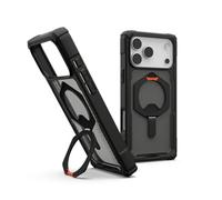 Urban Armor Gear Plasma XTE Case pour Apple iPhone 17 Pro Max Kickstand Coque (Chargement sans Fil/magnétique, Protection Contre Les Chutes de 6 mètres) Noir/Pop Orange