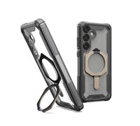 Urban Armor Gear Plasma XTE Case Samsung Galaxy S25 Plus Kickstand Housse (Designed for Samsung Certified, Wireless Charging Compatible Cover, Handyhülle aufstellbar) Ash (Transparent)/Titane