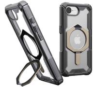 Urban Armor Gear Plasma XTE Housse Outdoor Apple iPhone 16e transparent, titane chargement par induction, compatible avec MagSafe, fonction socle, résistant