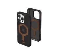 Urban Armor Gear Plyo MS Case Apple iPhone 16 Pro Housse (Chargement sans Fil/magnétique Compatible, Air-Soft Coins résistants aux Chutes, Bord surélevé) Noir/Bronze
