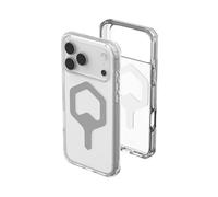 Urban Armor Gear Plyo MS Case Compatible Apple iPhone 17 Pro Max Coque (Chargement sans Fil/magnétique, Air-Soft Coins aux Chutes, Bord surélevé) Ice (Transparent) / Argent
