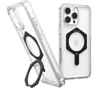 Urban Armor Gear Plyo XTE Étui de Protection pour Apple iPhone 16 Pro Max, avec Support (Chargement sans Fil/Charge magnétique, Fonction Support, Coins Air-Soft), Glace (Transparent)/Noir