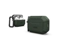 URBAN ARMOR GEAR Scout Étui de Protection pour Apple AirPods Pro 2022, Compatible avec Chargement sans Fil, LED Visible, TPU structuré, Mousqueton Amovible, Olive