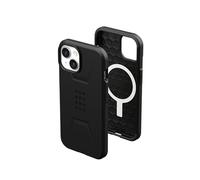 URBAN ARMOR GEAR UAG Coque Compatible avec iPhone 15 Plus de 6,7", Noir Civil, Aimant intégré, Compatible avec Chargeur MagSafe, Coque de Protection Robuste de qualité Militaire résistante aux Chutes