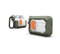 URBAN ARMOR GEAR UAG Coque conçue pour AirPods Pro 3e génération, coque de protection robuste de qualité militaire résistante aux chutes avec mousqueton amovible et fermeture à lèvres sécurisée, olive
