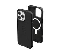 Urban Armor Gear UAG Coque de Protection Civilian Mince, Robuste, élégante, Anti-Chocs et antidérapante de qualité Militaire pour iPhone 16 Pro 6,9", Compatible avec Le Chargement MagSafe, Noir