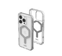 Urban Armor Gear Coque Plyo MS pour iPhone 16 Pro – Compatible MagSafe, Coins Air-Soft, Ice/Argent