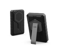 Urban Armor Gear UAG SRGE Batterie externe 10 000 mAh, 20 W, 2 ports, USB-C, USB, magnétique, sans fil, portable, avec support, compatible avec iPhone 16, Galaxy S24, noir/gris