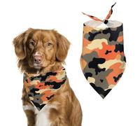 Urban Army Bandana triangle réglable pour chien et chat Motif camouflage Orange Noir