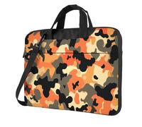 Urban Army Sac pour ordinateur portable 15,6" Motif camouflage Orange Noir Housse rembourrée pour homme et femme