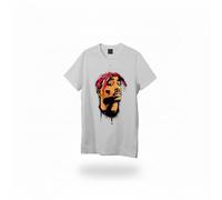 Urban Art T-Shirt, Graffiti Portrait Design, Coton Premium, Blanc, Disponible en Taille L, Style Urbain