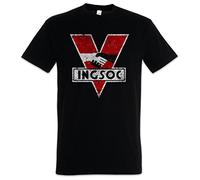 Urban Backwoods 1984 Logo Vintage INGSOC Hommes T-Shirt Noir Taille 2XL