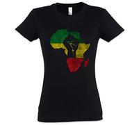 Urban Backwoods African Fist Femme T-Shirt Noir Taille XL