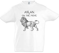 Urban Backwoods Aslan is on The Move Enfants Kids T-Shirt Blanche Taille 10 Ans
