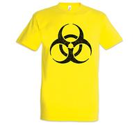 Urban Backwoods Biohazard Vintage Symbol Hommes T-Shirt Jaune Taille L