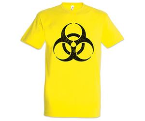 Urban Backwoods Biohazard Vintage Symbol Hommes T-Shirt Jaune Taille L