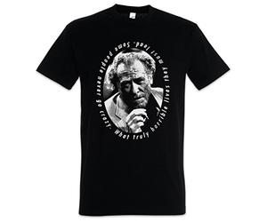 Urban Backwoods Charles Bukowski Portrait Hommes T-Shirt Noir Taille 3XL
