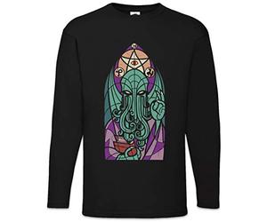 Urban Backwoods Church of Cthulhu T-Shirt à Manches Longues Long Sleeve Noir Taille L