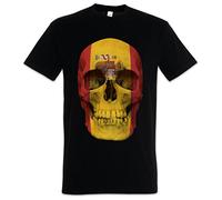 Urban Backwoods Classic Spain Skull Flag Hommes T-Shirt Noir Taille S
