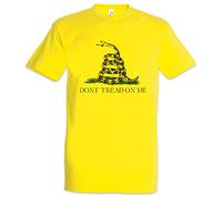 Urban Backwoods Don't Tread on Me II Hommes T-Shirt Jaune Taille S