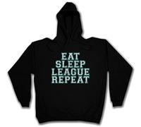 Urban Backwoods Eat Sleep League Repeat Hoodie Sweats à Capuche Sweat-Shirt Noir Taille S