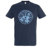 Urban Backwoods Flat Earth Society Hommes T-Shirt Bleu Taille M