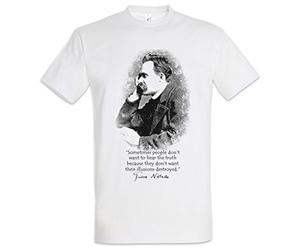 Urban Backwoods Friedrich Nietzsche Illusions Hommes T-Shirt Blanche Taille 2XL