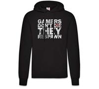 Urban Backwoods Gamers Don't Die Hoodie Sweats à Capuche Sweat-Shirt Noir Taille S