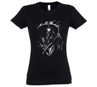 Urban Backwoods Grim Reaper I Women Girlie Femme T-Shirt - Faucheuse moissonneur Mort You Belong to The Death Skeleton Scythe Cloak Hood Skull Tailles S - 5XL
