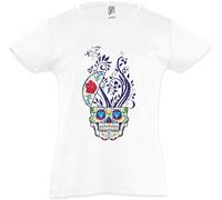 Urban Backwoods Growing Sugar Skull Plant Fille Enfants Kids T-Shirt Blanche Taille 4 Ans