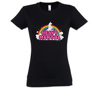 Urban Backwoods Heavy Mental “J” Women Girlie Femme T-Shirt - Rainbow Metal Unicorn Music Black Death Trash Trash Speed Grind Tailles S - 5XL