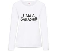 Urban Backwoods I Am A Gallagher Women Femme T-Shirt à Manches Longues Blanche Taille S