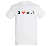 Urban Backwoods I Love House Music Hommes T-Shirt Blanche Taille 3XL