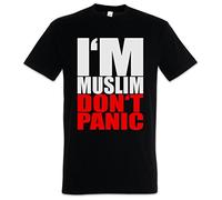 Urban Backwoods I'm Muslim Don't Panic II Hommes T-Shirt Noir Taille XL